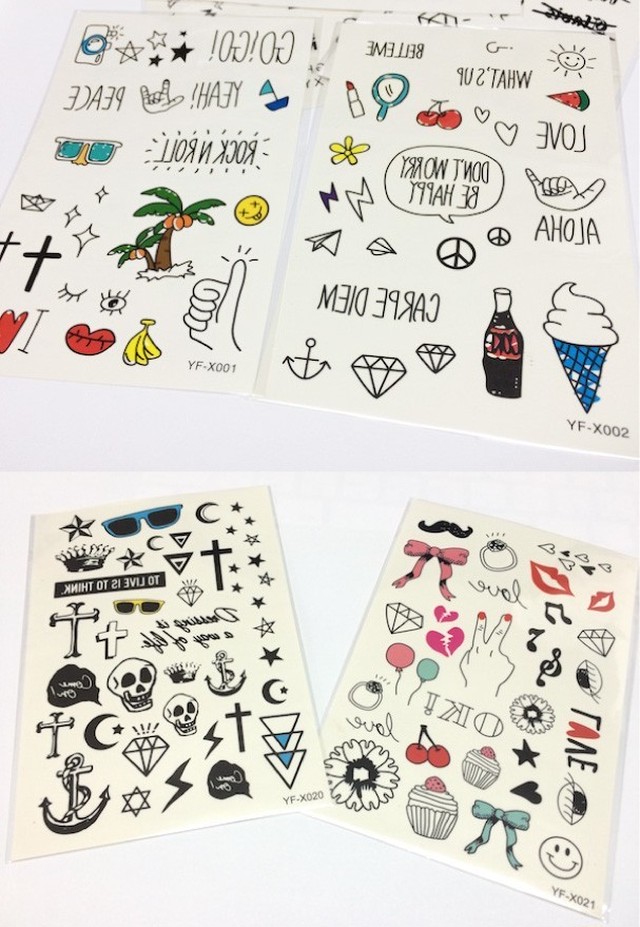 Tattooシール 落書き風 アイコン タトゥーシール タトゥシール やみかわいい ゆめかわいい 今コレ フェス イベント Hummingf