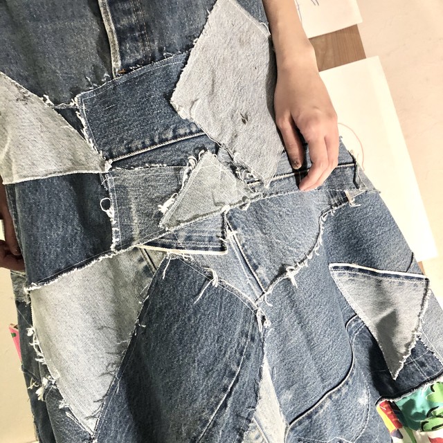 リメイク デニム ツギハギワンピース Repock Make Recommend