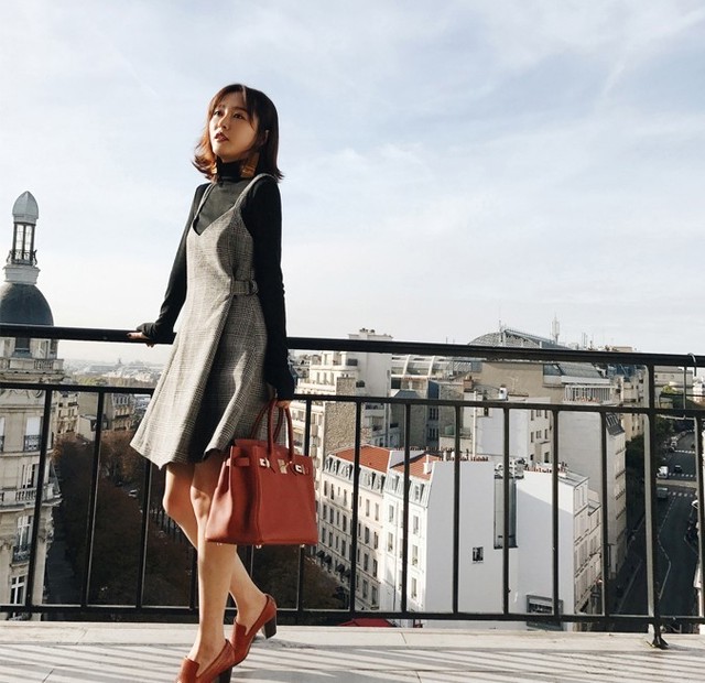 キャミワンピ ミニ グレンチェック ワンピース オールインワン サロペット チェック フレアワンピース 膝丈 カジュアル グレー 春夏 韓国 プチプラ 通販 1042 Idear