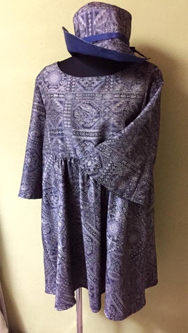 着物リメイク チュニックブラウス 帽子付き Atelier Noriko 着物リメイク チュニックブラウス 帽子付き Atelier Noriko