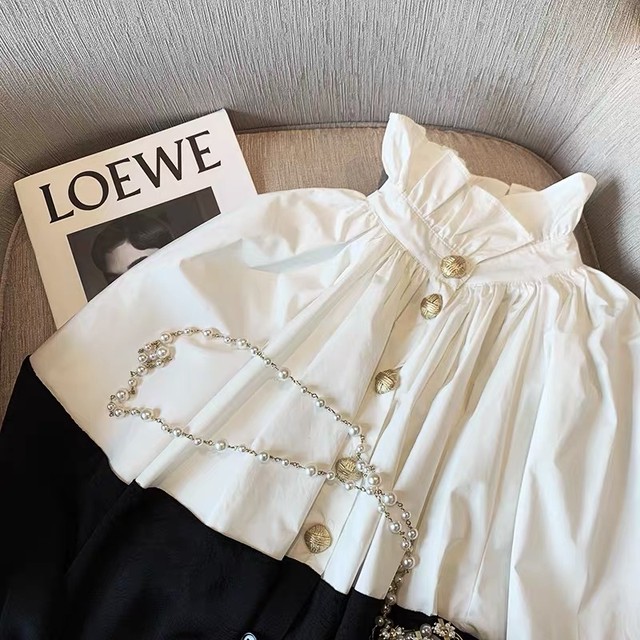 monotone flare blouse