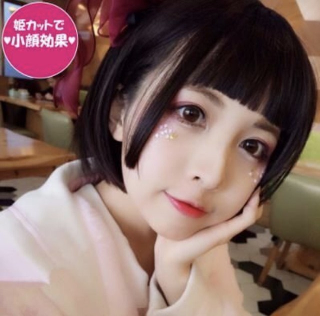 姫カット フル ウィッグ ショート ボブ カール 小顔 ぱっつん 姫髪 自然 原宿 ロリータ 高品質 耐熱 黒 ブラック Fashionnshop