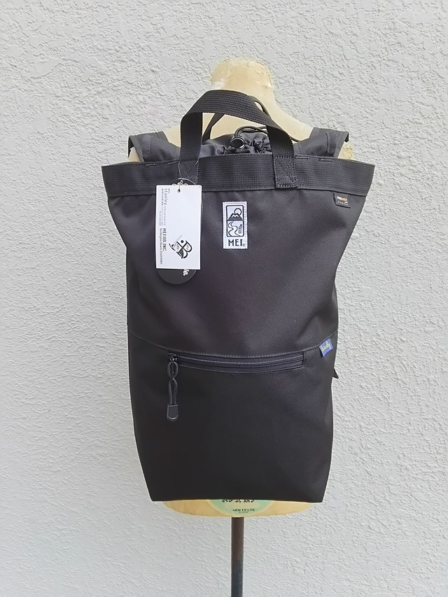 2way エムイーアイmei アクチュアリーactually 新品 Mei Fisherfork Pack コーデュラナイロン リュック バックパック トートバッグ 黒 定価7452 古着屋rainbowfield Since 06
