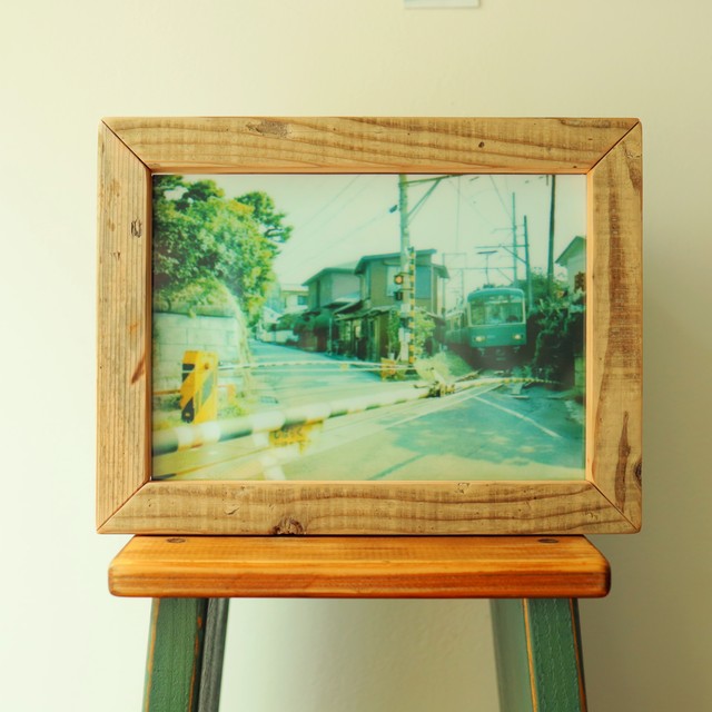 サイズ足場板フォトフレーム 鎌倉景色のプリント付き Atelierpiccolo