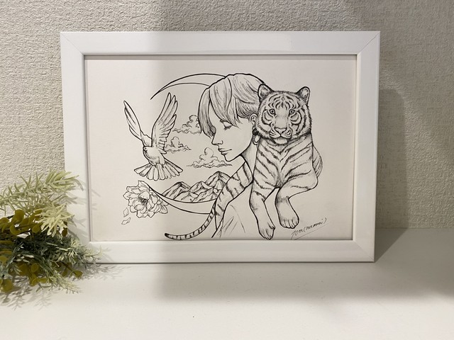 額付きイラスト原画 New Season Seriesートラ 70m Naomi