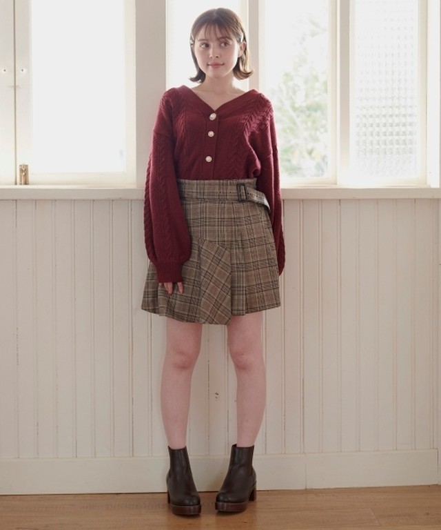 Majestic Legon マジェスティックレゴン アシメデザインチェックスカパン S Match