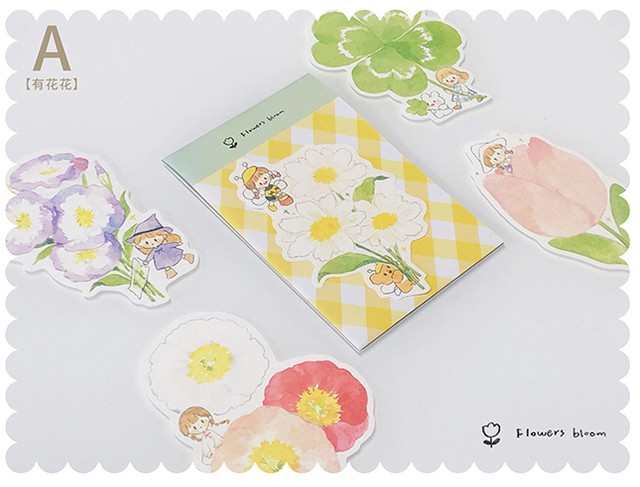 Mo50a Molinta モリンタ Flower Bloom 阿卓多多 ダイカットメモ Cherish365 Zakka