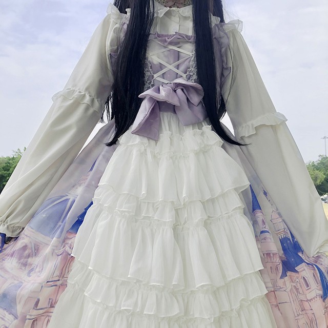 Lolita Jsk Dress ロリータドレス キャミワンピース ロリィタ 日常用 お茶会 撮影 Cosplay イベント 春夏秋 ロリ パープル ブルー Mintcat