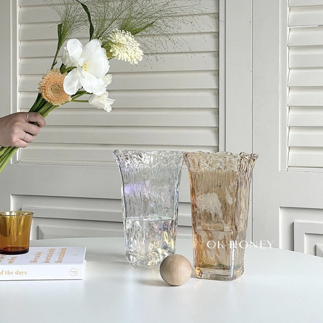Newオーロラクリアベース 花瓶 ガラス花瓶 韓国インテリア 韓国雑貨 Nuance You 韓国インテリア 韓国ファッション 北欧インテリア 海外インポート品 通販shop
