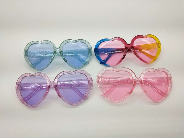 4色セット ラメ付ききらきらハートサングラス おしゃれハート型 サングラス Rana
