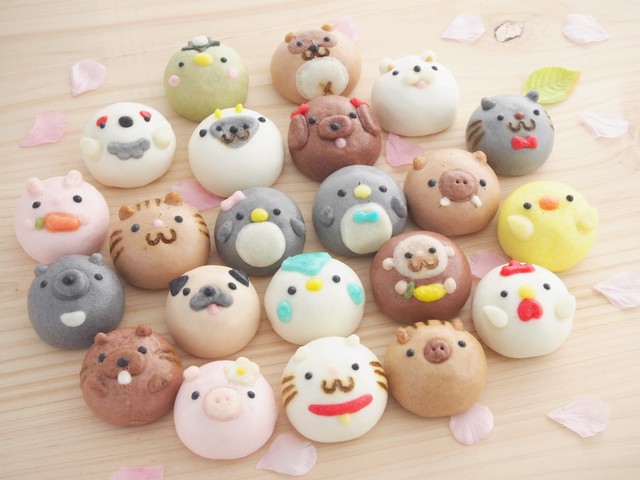 赤飯まんじゅうと紅白うさぎ饅頭６個入 御菓子司まんさく