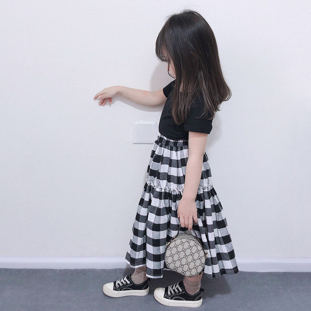 ワンピース キッズ チェック スカート 女の子 韓国子供服 カジュアル 新作 親子服 Daisy