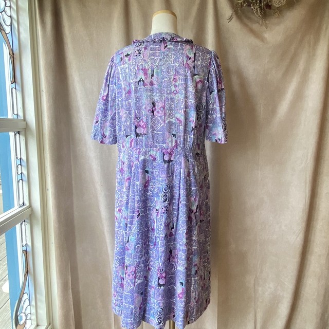 Vintage Ordermade Dress 紫陽花カラーのオーダーメイドヴィンテージワンピース ヴィンテージ古着とレトロワンピース Mother Meets