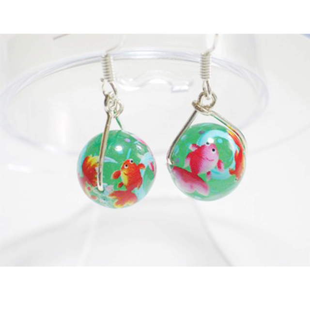 【癒やし・リラックス】★アベンチュリン・金魚ピアス(12mm)★