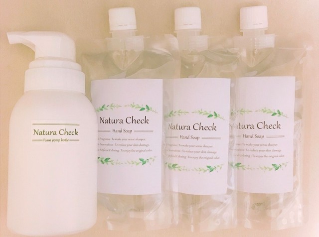 除菌 コロナ対策をする方に支持されています 泡ハンドソープ 空ボトル 詰替230ml ３ せっけん素材 完全無添加 子供から 洗面所 キッチン用 ハンドソープ 成分は石鹸成分のみ 手荒れ インフル ナチュラチェック Natura Check 日本製 Natura Check ナチュラチェック
