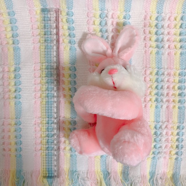 Vtg ぬいぐるみ ピンクうさぎ ハグ Spank