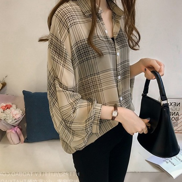 グレンチェックシャツ ゆるシルエット ドロップショルダー ワイドスリーブ ゆったり 体型カバー 抜け感 秋服冬服jzbu76 Ty Myfa Wm マイフェイワーママ