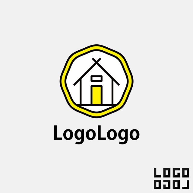 ロゴマークデザイン イラストのようなシンプルでかわいい家のデザインのロゴ ロゴマークデザイン ロゴロゴ はロゴを簡単 にご購入出来る小さなロゴのお店