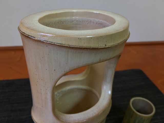 ハンドメイド 竹 置筒 花入 座禅 竹製 花器 花瓶 一輪挿し 茶 茶道 Chamolynn