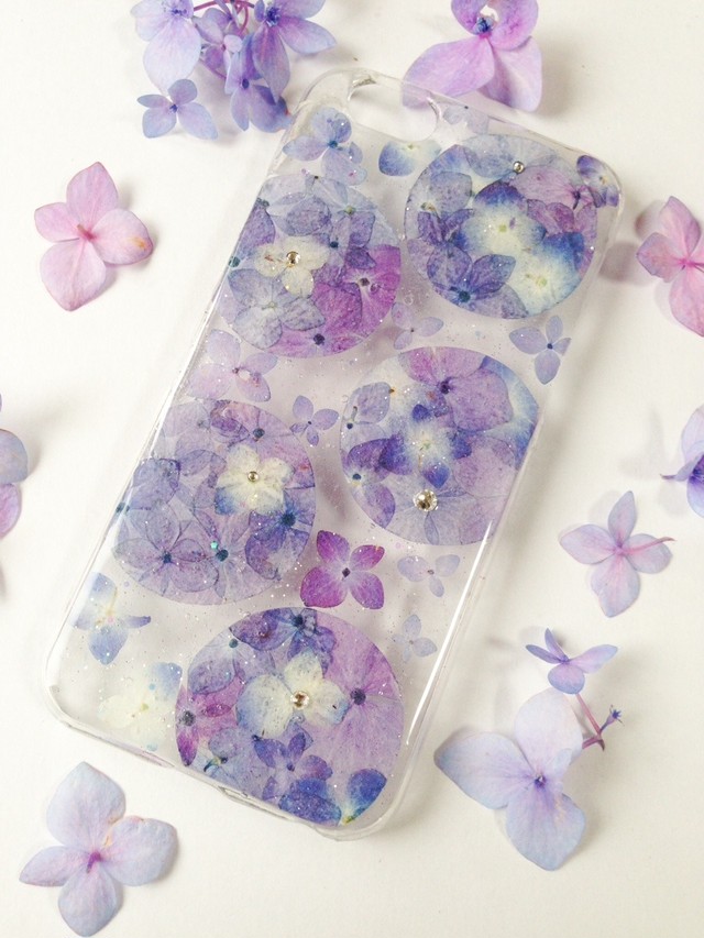 Iphone6用 シャボン玉紫陽花の押し花iphoneケース Ohana Shop
