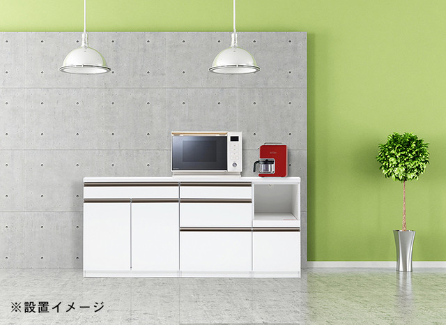 Rb 幅180cm キッチンカウンター ロータイプ キッチン収納 B 0035 Crasio