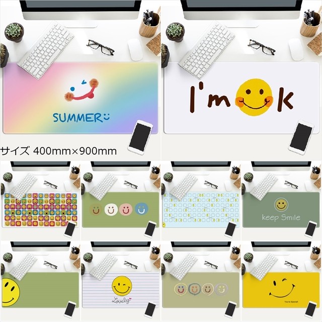 マウスパッド 900mm 400mm 可愛い Smile 笑顔 キュート おしゃれ 使いやすい アート ビジネス リモート カラフル にっこり インテリア 仕事 在宅作業 Pc周辺 デスク周り プレゼント Laff Store 会社情報 納期の確認をお願いします