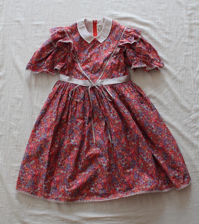 Hu 416 キッズ 花柄 レース ワンピース Humus Kids Ladies Used Vintage Shop