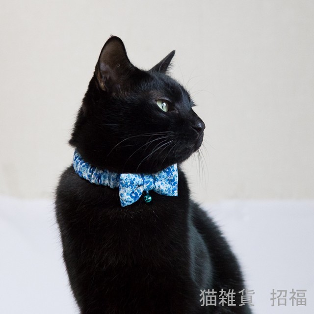 猫雑貨 招福 猫 子猫 首輪 シュシュ リボン 子猫 成猫まで サイズは多数から選べます 猫雑貨 招福