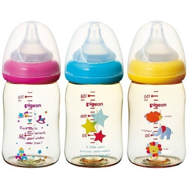 ピジョン 母乳実感 哺乳びん プラスチック製 アニマル柄 スター柄 トイボックス柄 160ml Fluffy Osaka