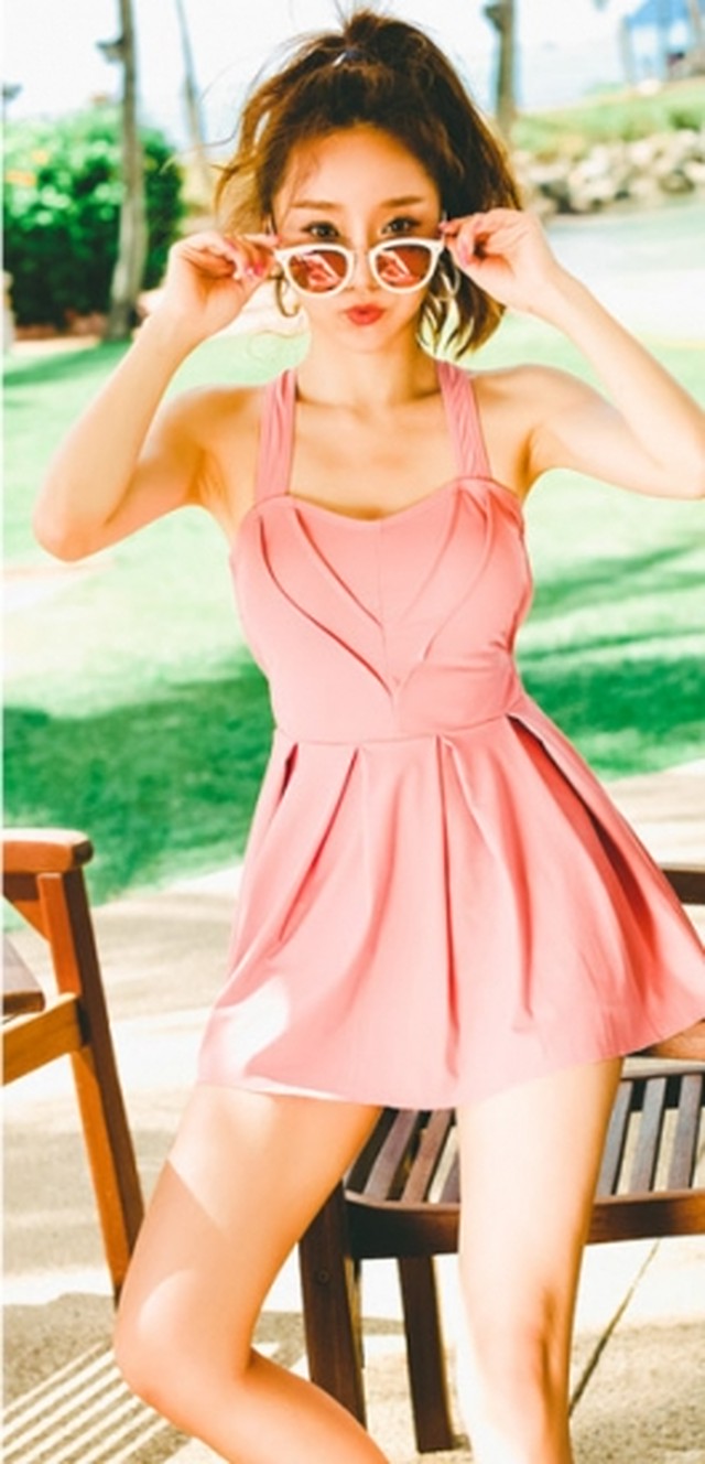 水着 ワンピース 無地 バックデザイン クロス ダブルストラップ 背中開き シンプル エレガント Aライン Sd 0029 Shopmall To You