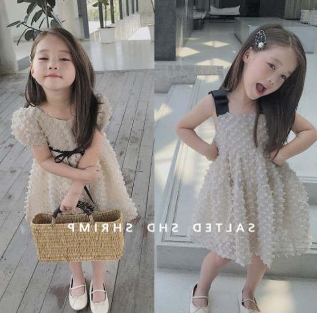 キッズ子供 女の子 ポコポコ生地が可愛い ２種類ワンピース 100 130ｃｍ Kisskiss Booboo