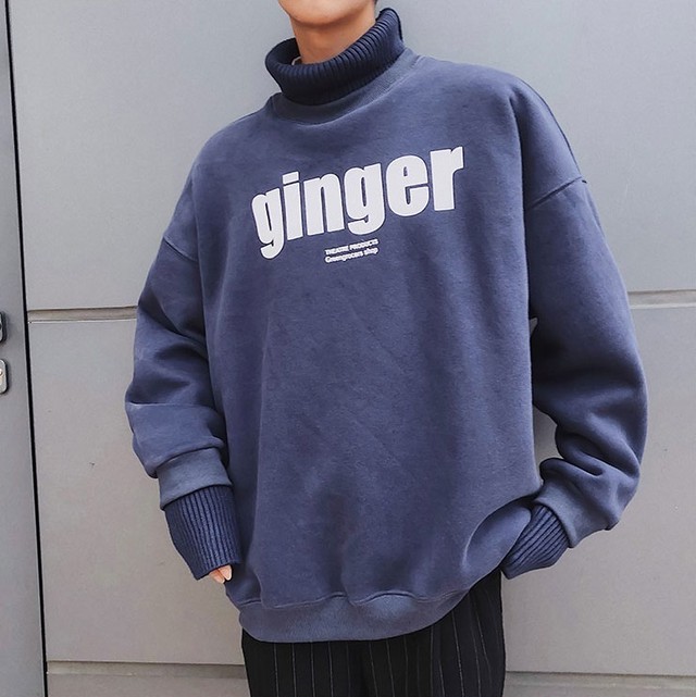 裏起毛 メンズxl ブルー ハイネックトレーナー Like Happy インポートセレクトショップ Co