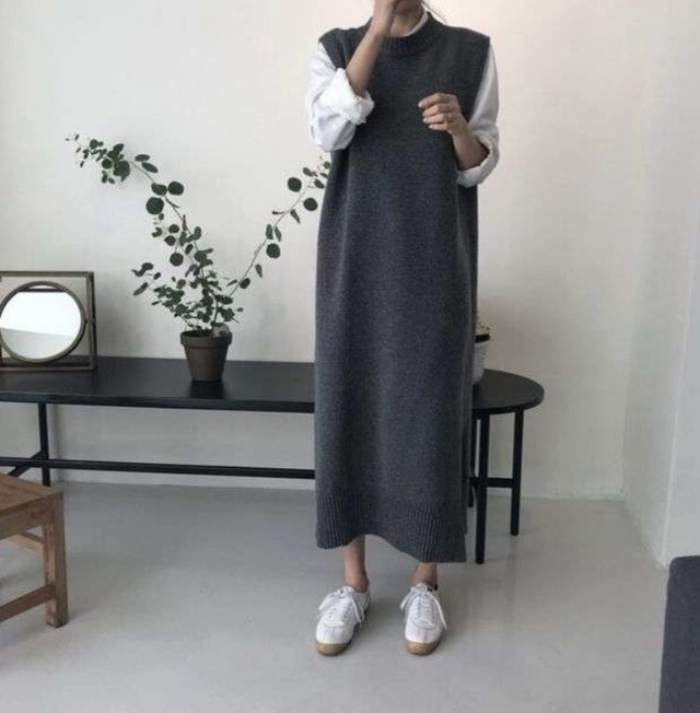 ニットワンピース ロング ロングワンピース ニット ハイネック ニットワンピース 秋 冬 ニットワンピース 体型カバー ノースリーブ 2707 ｂ Bloom ビーブルームトゥー ドレス ワンピース専門店