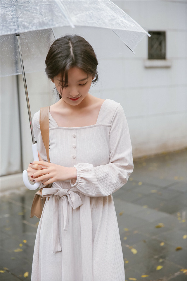 人気定番 レディース ワンピース 春秋 人気 売れ筋 春物 襟付き 長袖 Vネック ピンストライプ ハイウエスト フレア ミモレ丈 上品 大人 きれいめ 21超人気 Centrodeladultomayor Com Uy