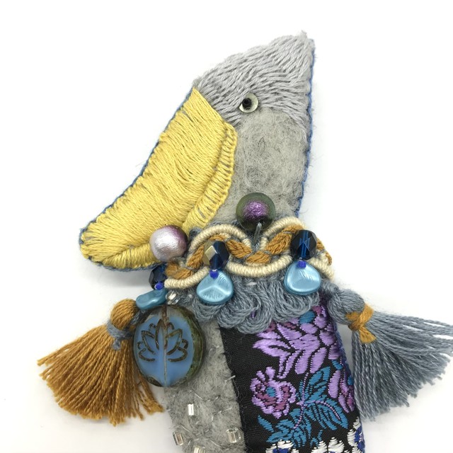【IRODORI AZ】brooch ⑨ ハシビロコウ