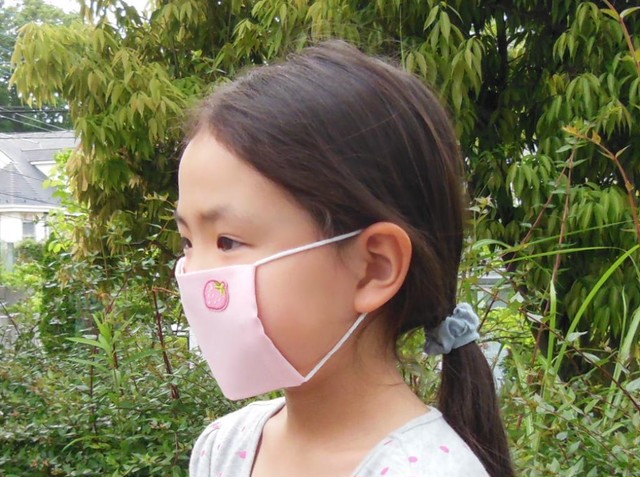 子どもマスク 女の子向けのワッペン付き マスクの会