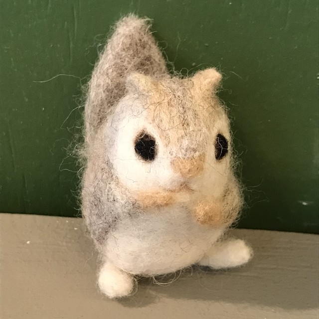【kemonoya 】小さな羊毛作品「エゾモモンガ」