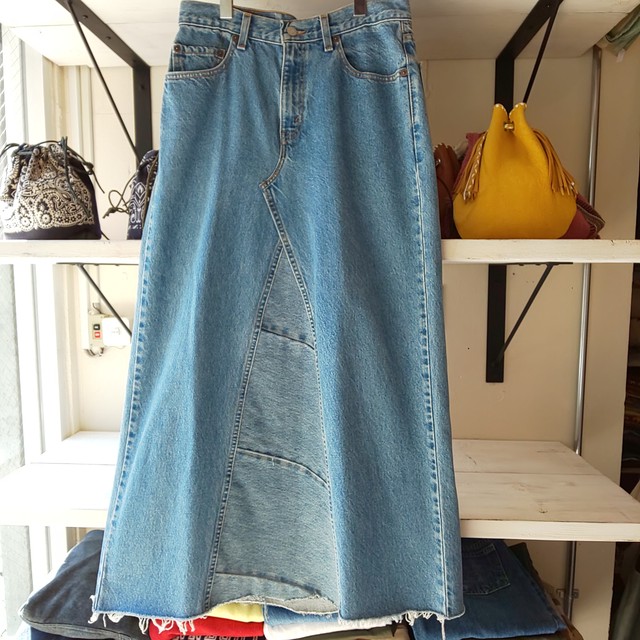 デニム リメイク ロングスカート Longbeach Omotesando