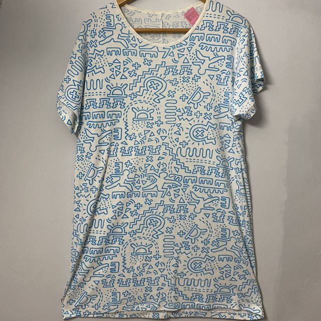 80s 90s キースヘリング 風 ロング丈 Tシャツ Splashtoyandusedclothing
