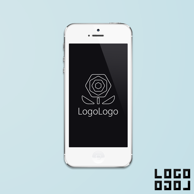 ロゴマークデザイン 花を線で描いたシンプルかつ洗練されたデザインのロゴ ロゴマークデザイン ロゴロゴ はロゴを簡単にご購入出来る小さなロゴのお店