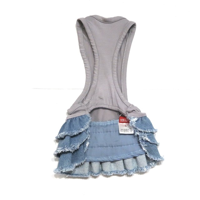 クレイジーブー フリンジデニム ワンピース Gy 犬服 ドッグウェア 犬ウェア かわいい犬服 Dog Dog Select Shop Ange ドッグセレクトショップアンジュ