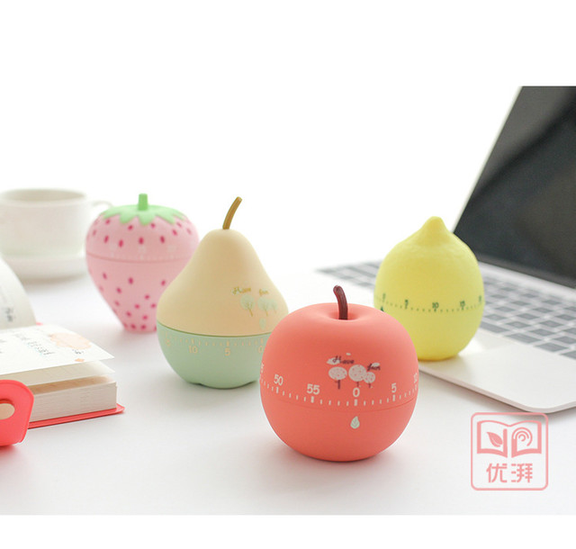 キッチンタイマー 梨 おしゃれでかわいい タイムマネージャ タイムリマインダーツール タイマー ダイヤルタイマー 機械タイマ 彩色生活