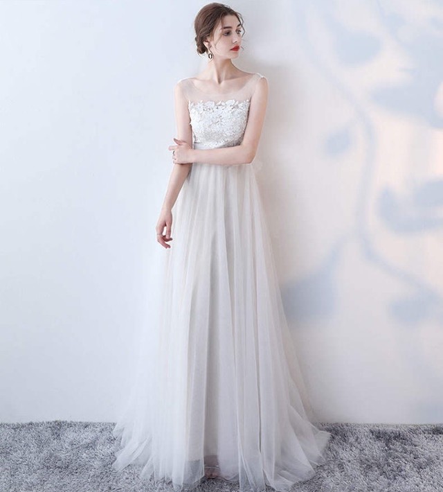 ウェディングドレス 刺繍 ノースリーブ ロング ワンピース ドレス Jenny S Style 結婚式 二次会 パーティードレス通販