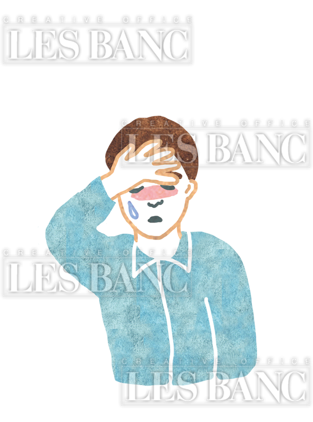 発熱でボーッとする少年 Illustshop