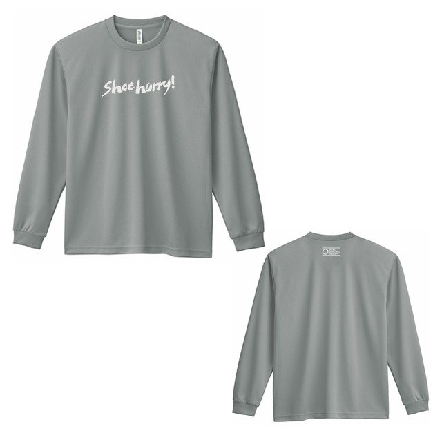 SHOEHURRY! DRY LONG T-SHIRTS|ドライロングTシャツ(グレー/ホワイト)