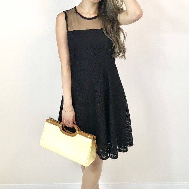 即納商品 お嬢様ワンピース お嬢様風 お姫様ドレス お姫様ワンピ シースルー ブラック 黒 総レース 結婚式 二次会 パーティー キャバドレス キャバ嬢ドレス オケージョン セレモニー プチプラ Sttela Online