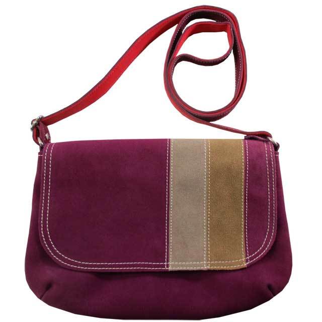 本革 スウェード ポシェット フューシャ 赤紫 ショルダー バッグ レディース V1276 バッグ 財布 アクセサリーのトロピカル ムーン