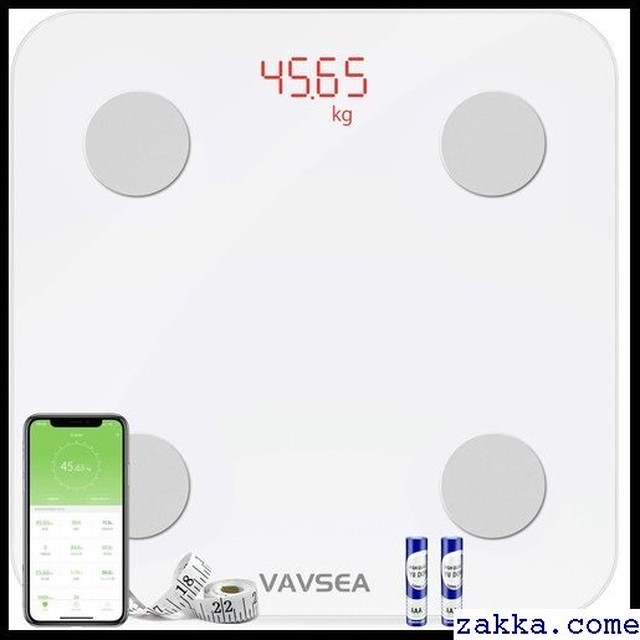Vavsea ホワイト 日本語取扱説明書付き Ios Androidアプリで健康管理 Bluetooth対応 体重 体脂肪率 体 水分率 推定骨量 基礎代謝量 内臓脂肪レベル Bmiなど測定可能 電源自動on Off 乗るだけ 肥満予防 父の日 精度0 01kg 体組成計 体脂肪 体重計 スマホ 体重計 375 Kkk