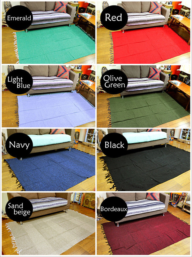 メキシカンラグ 無地 メキシコ製 Mexican Rug Made In Mexico ブランケット キャンプ アウトドア マルチカバー Rug 2487 Rug Piece