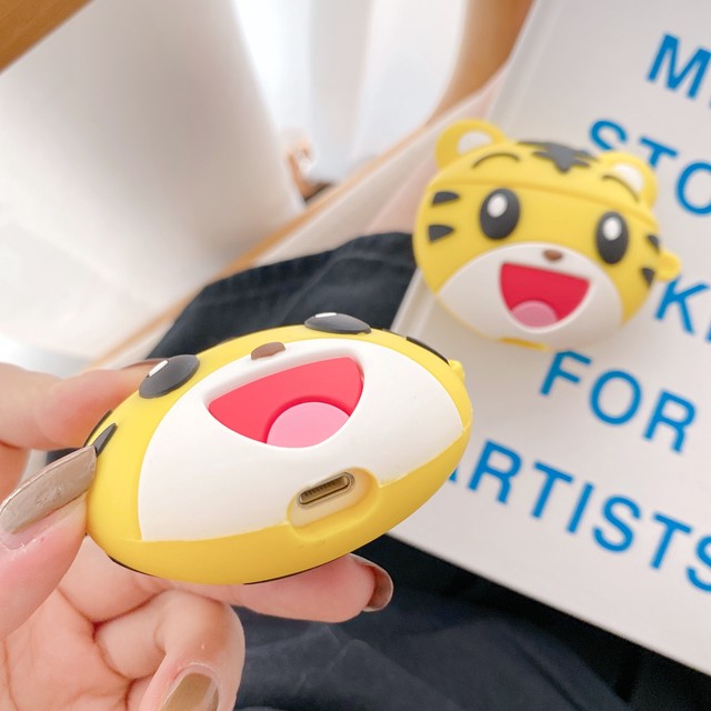 Airpods Pro Airpods ケース かわいい しまじろう シリコン エアーポッズプロ カバー エアポッズ 保護 カラビナ付き Airpodsproケース Airpods2 1ケース とら 虎 タイガー かわいいairpodsケース Apple Watchバンド Iphone ケース New I